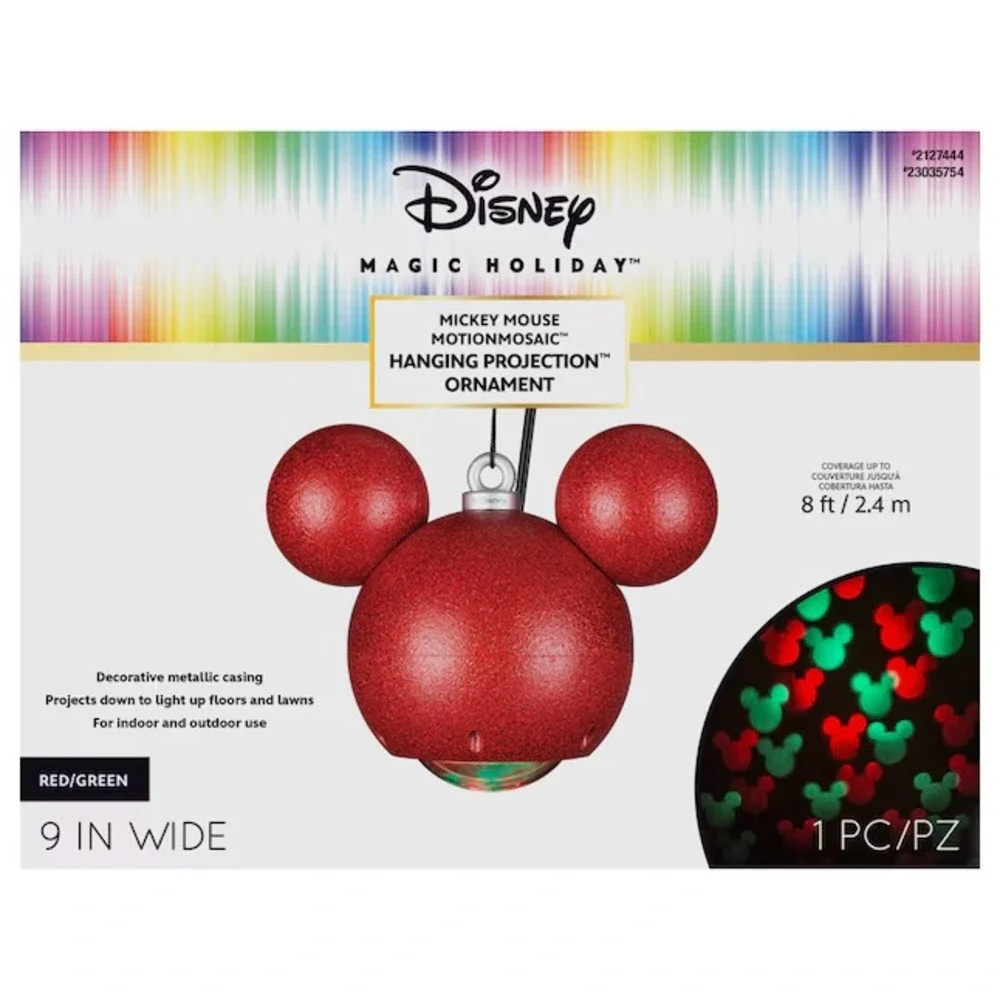 Disney Magic Holiday Swirling Hanging Christmas Light Show‎ Projection Ornament
